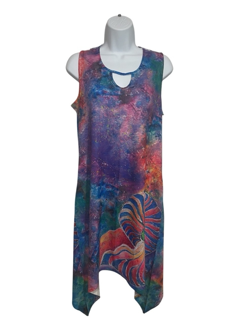 Leoma Lovegrove Calypso Print Summer Dress Size Small Space Galaxy Shells Beach
